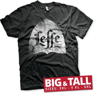 Leffe Distressed Alcove Logo Big & Tall T-Shirt Black