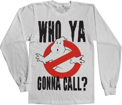 Ghostbusters Who Ya Gonna Call? LS T-Shirt White