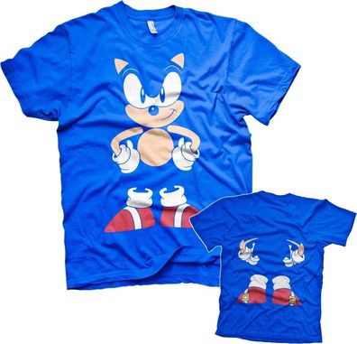 Sonic The Hedgehog Front & Back Tee T-Shirt Blue