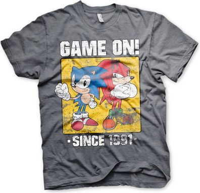 Sonic The Hedgehog Sonic Game On Since 1991 T-Shirt Dark-Heather
