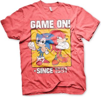 Sonic The Hedgehog Sonic Game On Since 1991 T-Shirt Red-Heather