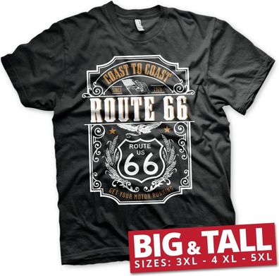 Route 66 Coast To Coast Big & Tall T-Shirt Black