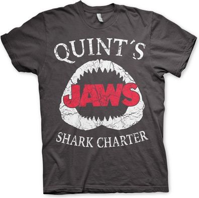 Jaws Quint's Shark Charter T-Shirt Dark-Grey