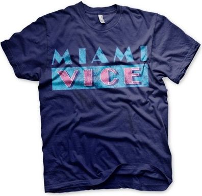 Miami Vice Distressed Logo T-Shirt Navy