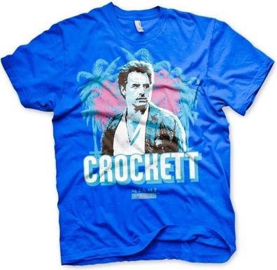 Miami Vice Crockett Palms T-Shirt Blue