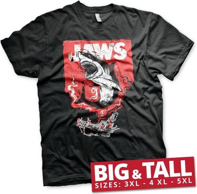 Jaws Shark Smoke Big & Tall T-Shirt Black