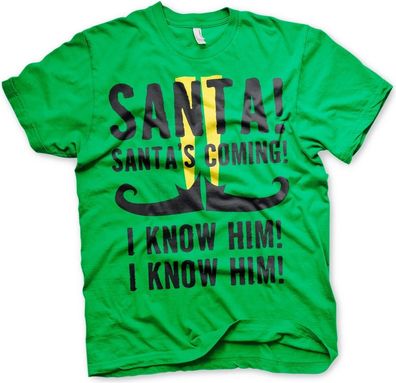 Elf Santa's Coming T-Shirt Green