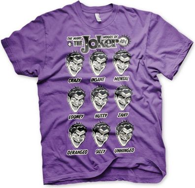 Batman The Many Moods Of The Joker T-Shirt Purple