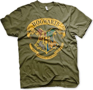 Harry Potter Hogwarts Crest T-Shirt Olive