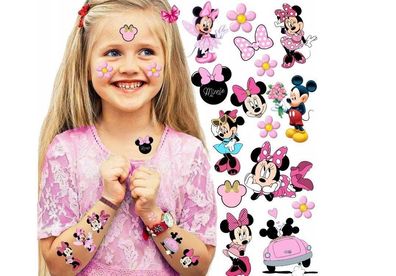 Kindertattoo Minnie Mouse Kindertattoos Abwaschbar Party Geburtstag Tattoos, 15-tlg.