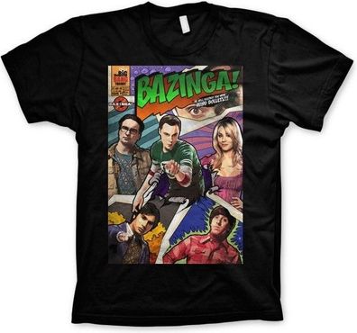 The Big Bang Theory Bazinga Comic Cover T-Shirt Black