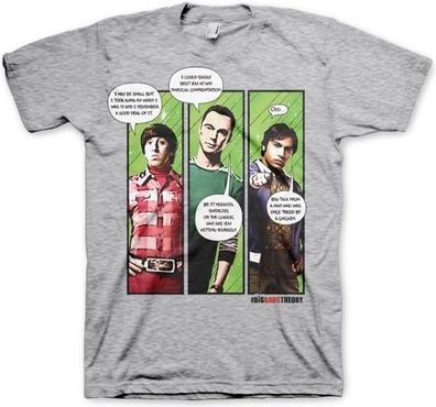 The Big Bang Theory TBBT Superhero Quips T-Shirt Heather-Grey