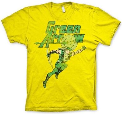 Green Arrow Distressed T-Shirt Yellow
