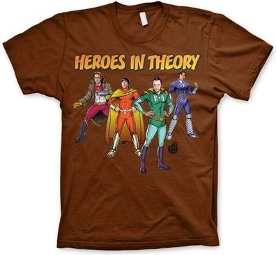 The Big Bang Theory TBBT Heroes In Theory T-Shirt Brown