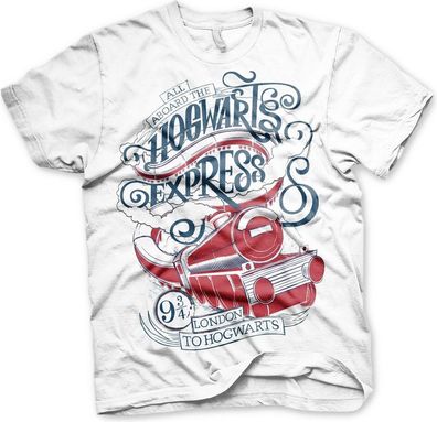 Harry Potter All Aboard The Hogwarts Express T-Shirt White