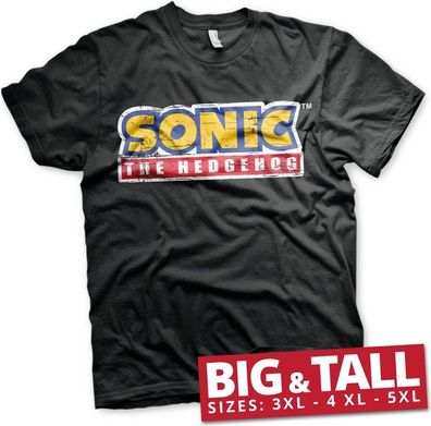 Sonic The Hedgehog Cracked Big & Tall T-Shirt Black