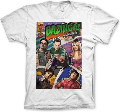 The Big Bang Theory Bazinga Comic Cover T-Shirt White