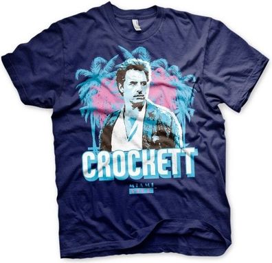 Miami Vice Crockett Palms T-Shirt Navy
