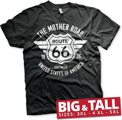 Route 66 The Mother Road Big & Tall T-Shirt Black