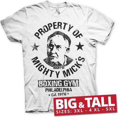 Rocky III Mighty Mick's Gym Big & Tall Tee T-Shirt White