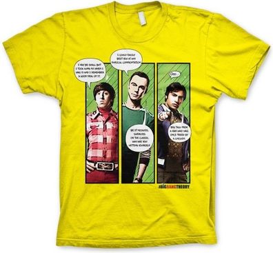 The Big Bang Theory TBBT Superhero Quips T-Shirt Yellow