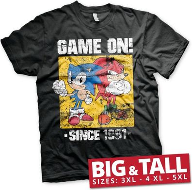 Sonic The Hedgehog Sonic Game On Since 1991 Big & Tall T-Shirt Black