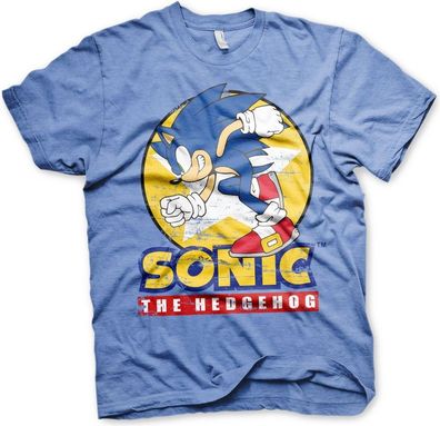 Fast Sonic The Hedgehog T-Shirt Blue-Heather