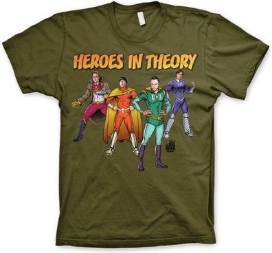 The Big Bang Theory TBBT Heroes In Theory T-Shirt Olive