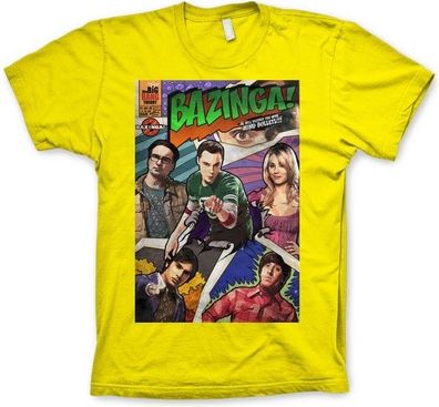The Big Bang Theory Bazinga Comic Cover T-Shirt Yellow