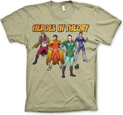 The Big Bang Theory TBBT Heroes In Theory T-Shirt Khaki