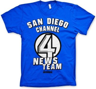 Anchorman San Diego Channel 4 T-Shirt Blue
