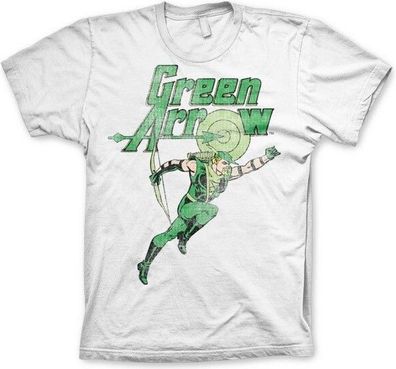Green Arrow Distressed T-Shirt White