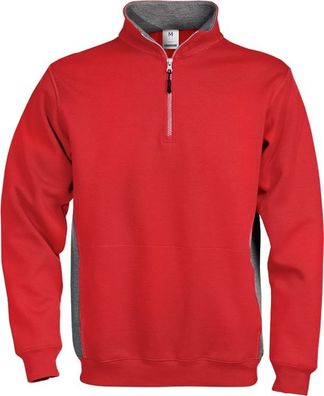 Fristads Sweatshirt mit halbem Zipper Acode Zipper-Sweatshirt 1705 DF Rot