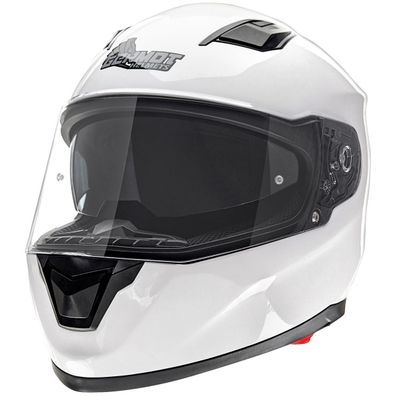 Germot Motorrad Helm GM 330 Integralhelm mit integriertem Sonnenvisier White