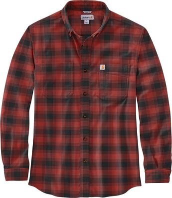 Carhartt Hemd Flannel L/ S Plaid Shirt Red Ochre