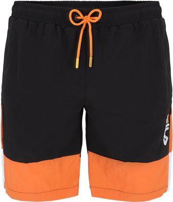 Fila Kurze Hose Sciacca Swim Shorts Black-Celosia Orange-Bright White