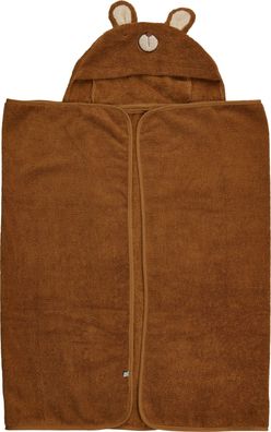 Pippi Babywear Kinder Badetuch Organic Hooded Bath Towel Almond-70x120 cm