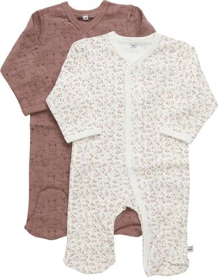 Pippi Babywear Kinder Schlafanzug Nightsuit mit Foot Buttons (2er Pack) Burlwood