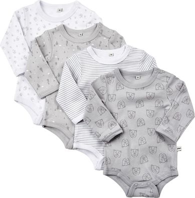 Pippi Babywear Kinder Body LS AO-Printed (4er Pack) Harbor Mist