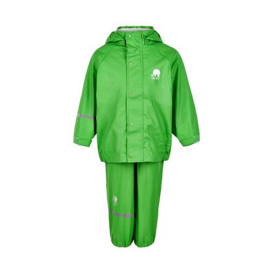 Celavi Kinder Regenset Basic Rainwear Set Solid PU Green