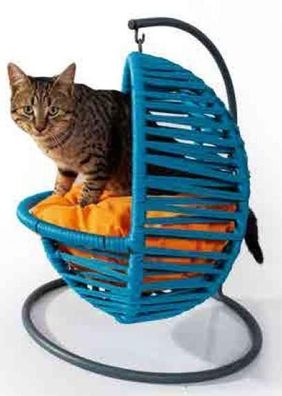 Blaue Rundschaukel Katzenliege Tieren Zubehör Luxus Moderne Möbel Neu