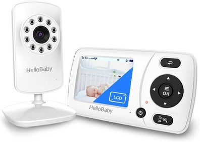 HelloBaby Babyphone mit Kamera Ferngesteuerter Pan-Tilt-Zoom Nachtsicht Audio