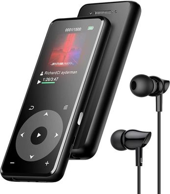 AGPTEK MP3-Player, Bluetooth 5.3, mit Lautsprecher, 1,8 Zoll Display, aus Metall