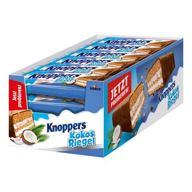 Knoppers KokosRiegel Waffelriegel Milchcreme Kokoscreme Süßigkeit Snack 24 x 40g