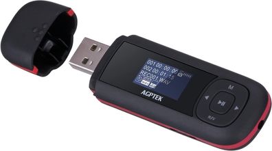 AGPTEK 8GB Tragbare USB MP3 Player 1 Zoll LCD Display, Mini Musik Player mit FM