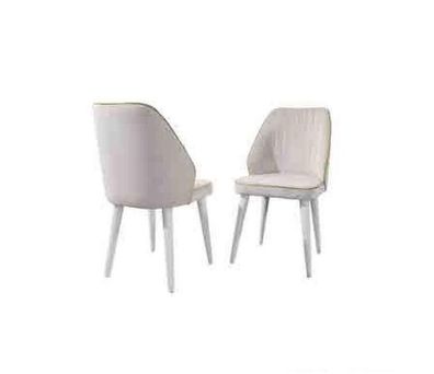 Weißer Polsterstuhl Luxus Esszimmer Einrichtung Einsitzer Stuhl Stilvoll