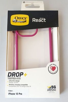 OtterBox React ultraschlanke Cover Hülle iPhone 13 Pro - Transparent/ Rosa