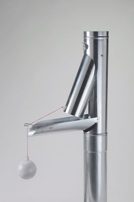 Automatische Regenwasserklappe Frankomat aus Titanzink mit Schwimmkugel