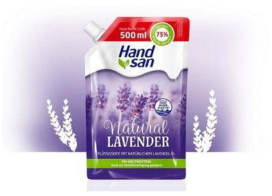 Handsan Flüssigseife Natural Lavender 500 ml Nachfüllbeutel
