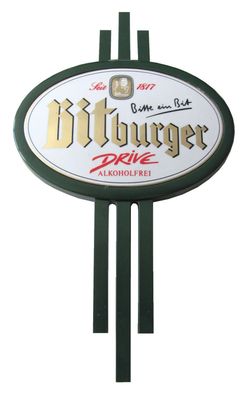Brauerei Bitburger - Drive alkoholfrei- Zapfhahnschild - 16,5 x 9,5 cm - Motiv 2